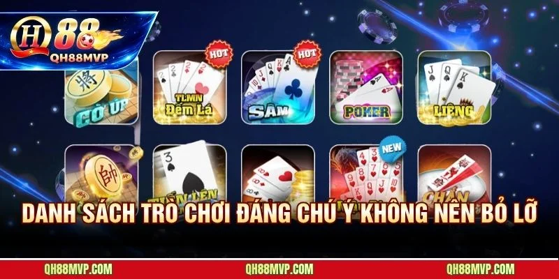 Tiến Lên - Phỏm - Mậu Binh hội tụ trong sảnh P2P 3D tại QH88